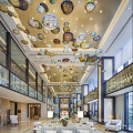Lustres de bola de luxo para hotel com luz LED